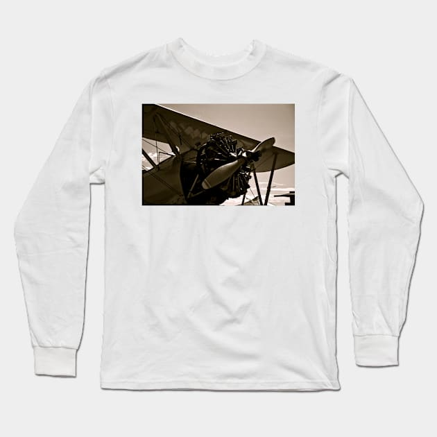 Vintage Bi Plane Long Sleeve T-Shirt by Scubagirlamy